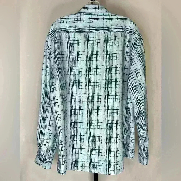 Bespoke Men’s Long Sleeve Button Down Shirt Size 2XL Graphic Print Blue - Picture 2 of 6